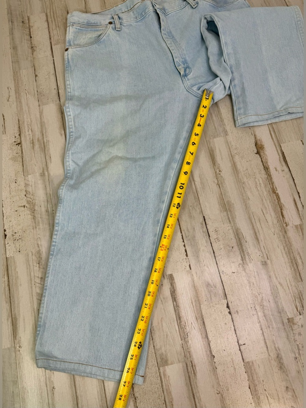 Vintage Wrangler Cowboy Cut Jeans Mens 40x27 Blue Denim Straight Workwear - Picture 8 of 11